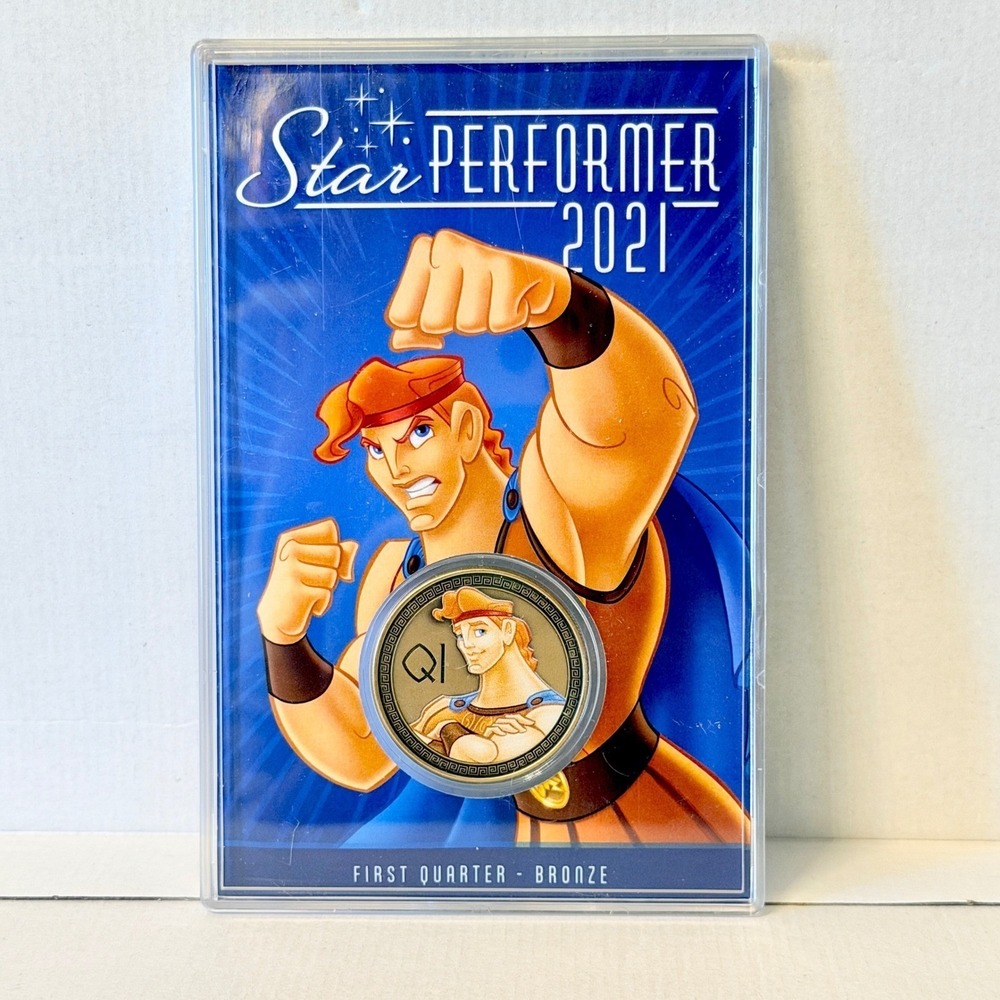 Disney Parks Star Performer 2021 Hercules Q1 Bronze Challenge Coin Travel Ops
